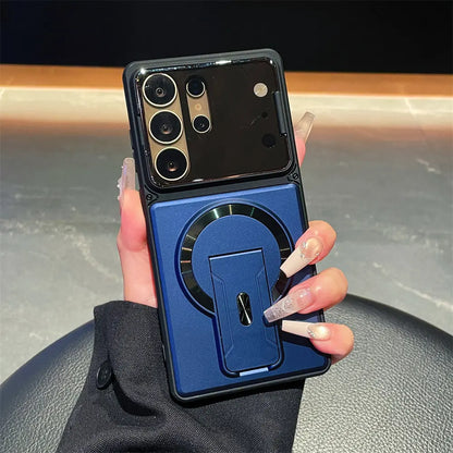 Luxury Invisible Kickstand Magnetic Case for Samsung Galaxy S26 S25 S24 S23 Ultra A57 A56 A37 A36 A17 A16 Lens Protection Cover