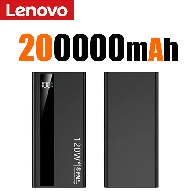 Lenovo 500000mAh High Capacity PowerBank 120W Super Fast Charging Portable External Battery Powerbank for iphone Samsung Huawei