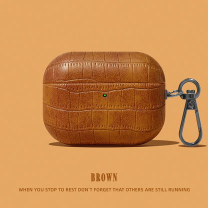 Crocodile Leather Pattern Headphone Case For Airpods 1 2 3 4 AirPods Pro 2 3 Bluetooth Case Plain PC Hard Earphone Cover ﻿