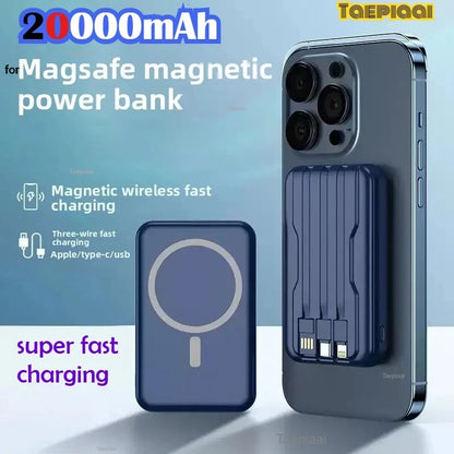 Taepiaai Magnetic Power Bank for Magsafes 20000mAh Wireless PD 22.5W Fast Charger Powerbank External Battery for IPhone Samsung