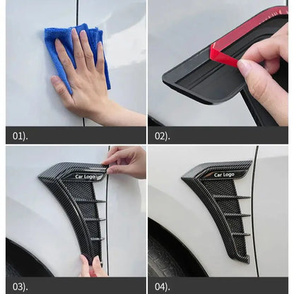 2pcs Carbon Black Car Side Wing Fender Sticker Decals Body For Skoda Fabia 1 2 Octavia a7 RS Superb Rapid Yeti Karoq Vision