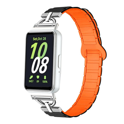 Magnetic Strap for Samsung Galaxy Fit 3 Sport Silicone Watch Band for Samsung Galaxy Fit3 Accessories Metal Men Women Bracelet
