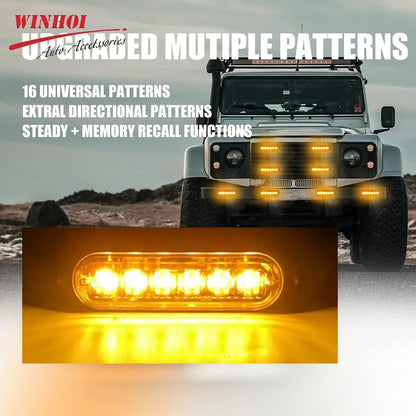 4 in 1 LED Warning Strobe Light Wireless Control 12V Car Grille Emergency Flash Signal Lamps Auto Stroboscope for Truck Offroad