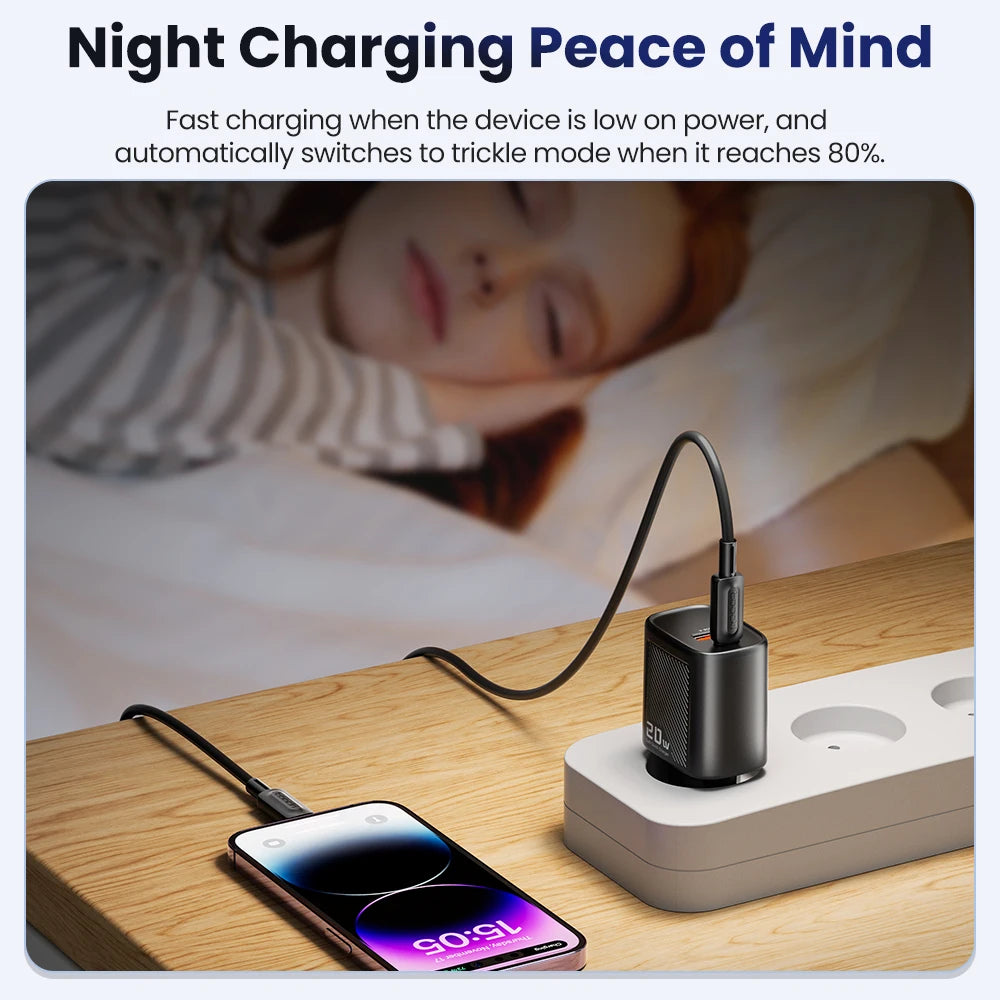 Toocki 20W USB C Wall Charger Power Delivery + QC3.0 USB A Double Port Fast Type C Charging for For iPhone 17 16 15 Pro Xiaomi