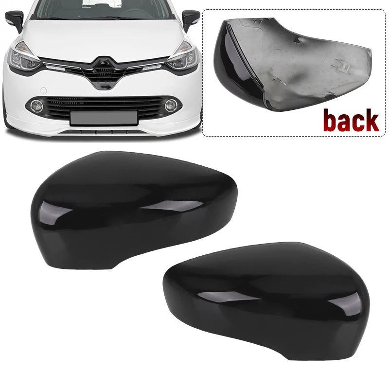 Glossy Black/White Car Side Door Rearview Mirror Cover Cap For Renault Clio 4 Mk4 / Zoe / Captur 2012-2019 Door Wing Mirror Case