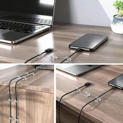 10Pcs Car Interior Auto Fastener Cable Organizer USB Winder Desktop Tidy Clips Management Wire Holder for Mouse Cord Accessories
