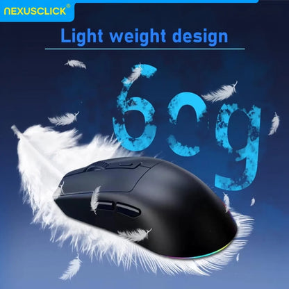 NexusClick Dual Mode Wireless Gaming Mouse,Lightweight RGB Backlit Magnetic Charging Dock DPI Adjustable Ergonomic for Laptop PC