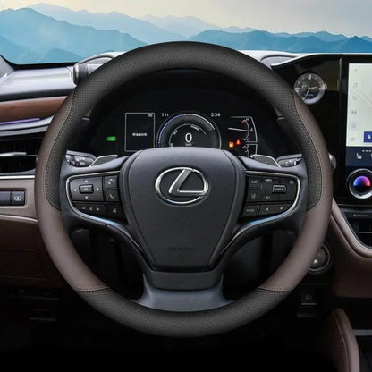 2026 Nappa Leather Steering Wheel Cover Anti-Slip 37-38cm For Lexus IS ES ES300h ES350h RX RX350 RX500h NX350h NX450 Accessories