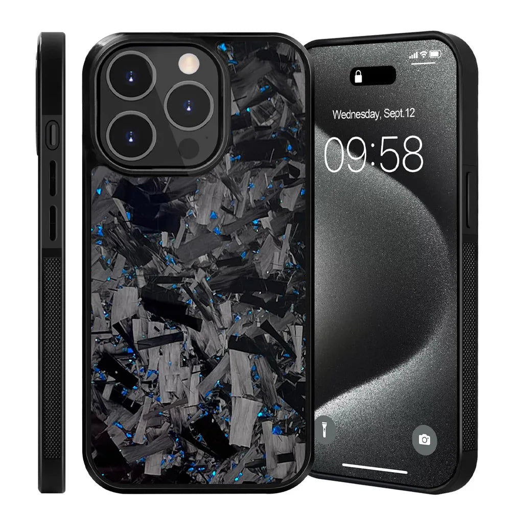 Magnetic Real Forged Carbon Case for iPhone 17 17Air 16 15 14 13 12 11 Pro Max 16+ 15+ Protective Phone Back Cover with MagSafe