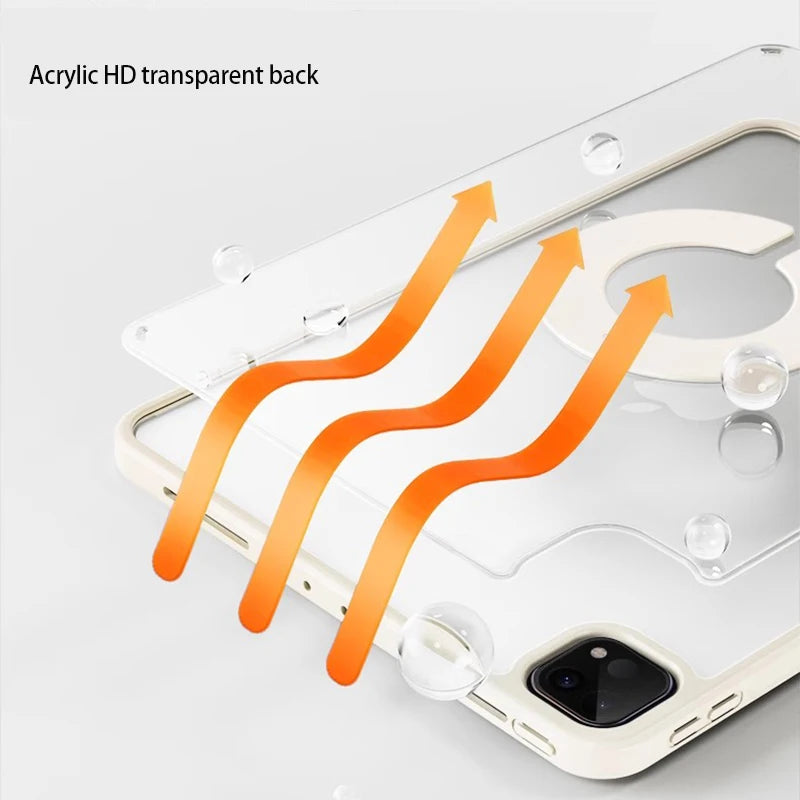 For iPad Pro 11 Case 2024 M4 Pro 13 Case Air 11 M2 Magnetic Detachable Cover iPad Air 13 M3 12.9 2022 Air 5th 10.9 Air 4 Funda