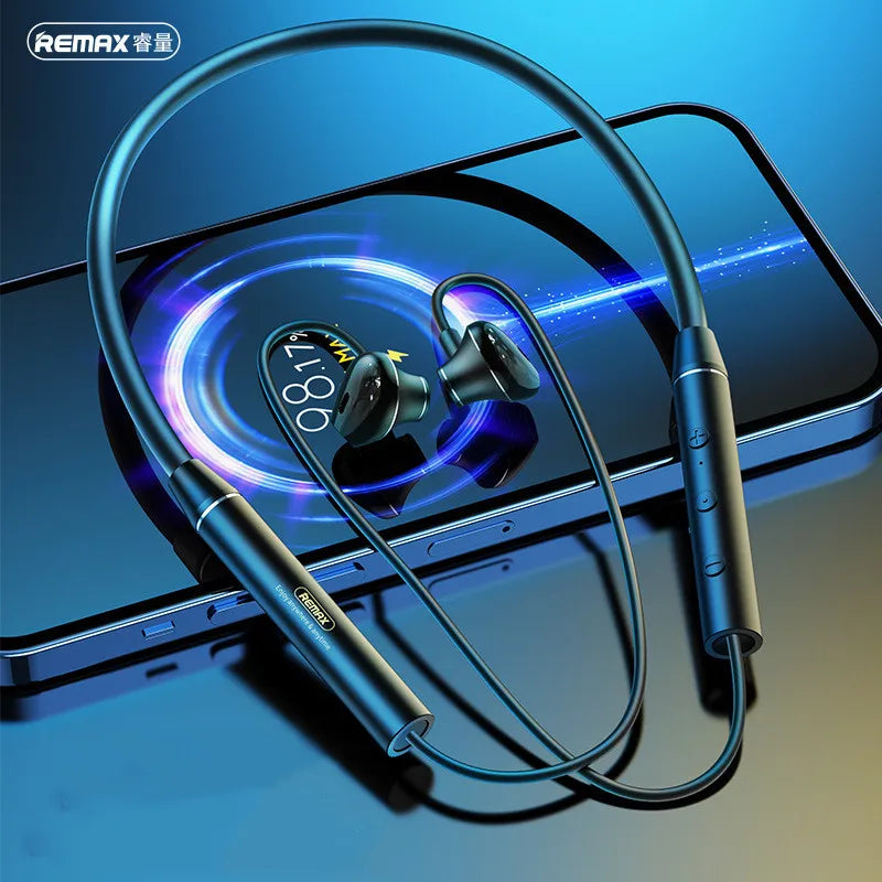 Remax Wireless Neckband Sport Earphone Bluetooth 5.3 Headphone With Mic For Call Music Sport
