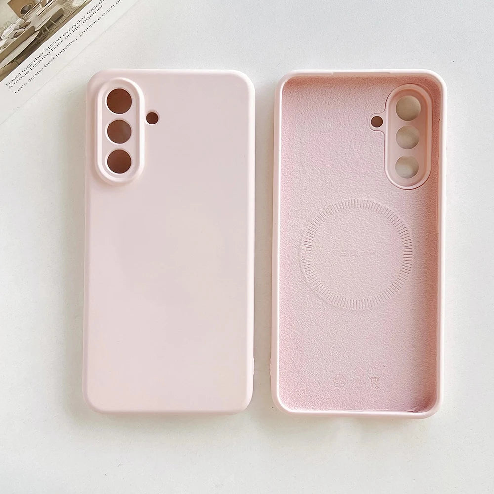 Original Liquid Silicone Magnetic Case For Samsung Galaxy S26 S25 S24 S 26 Ultra Plus S26Ultra Cases Wireless Charge Soft Cover