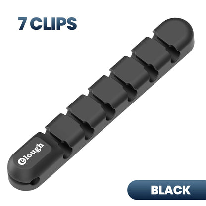 Elough Cable Organizer 7 Clip Cable Management Tidy Silicone Winder Wire Holder Arrangement For Mouse Earphone Protector