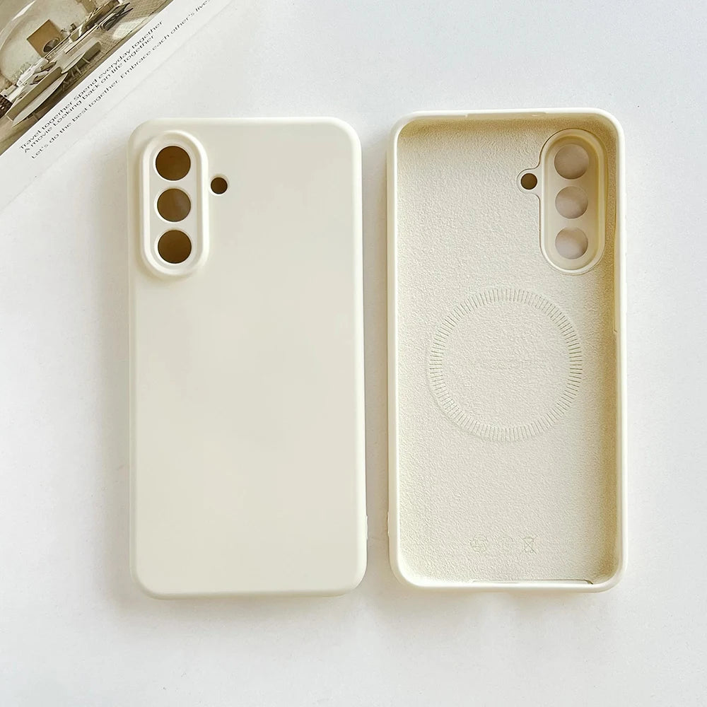 Original Liquid Silicone Magnetic Case For Samsung Galaxy S26 S25 S24 S 26 Ultra Plus S26Ultra Cases Wireless Charge Soft Cover