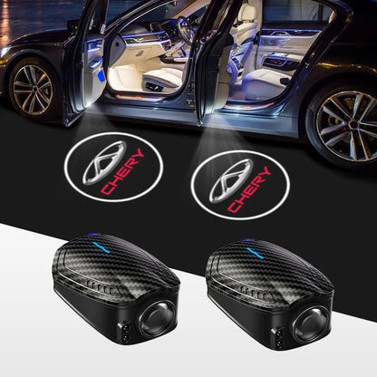 2pcs USB Rechargeable Car Door HD LED Lamps Projector Courtesy Welcome Lights For Chery Series Arrizo Tiggo 7 4 3 5 Pro 8 Plus