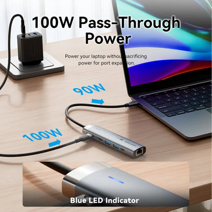 Vention USB C HUB Type C to HDMI 4K60Hz RJ45 PD 100W Adapter For Macbook iPad Pro Air M2 M1 Sumsang PC Accessories USB 3.0 HUB