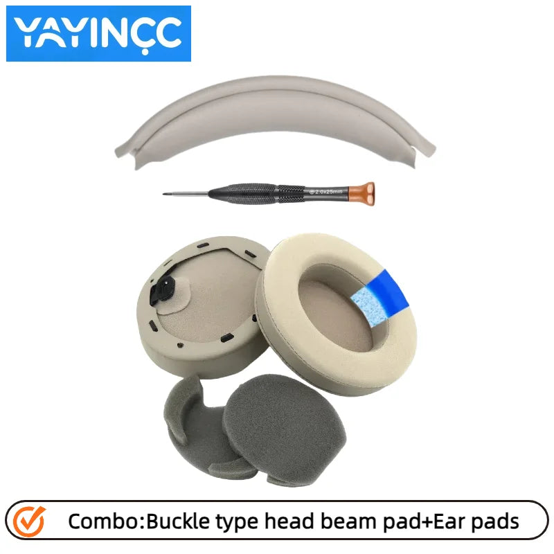 Replacement Easy to install Snap on Headbeam cushion/Protein skin memory sponge ear pad For Sony WH-1000XM4 Headset repair parts