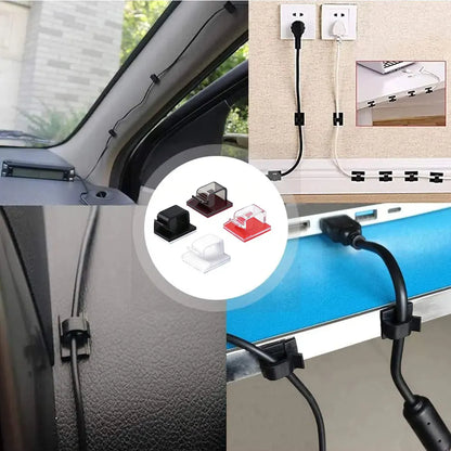 10Pcs Car Interior Auto Fastener Cable Organizer USB Winder Desktop Tidy Clips Management Wire Holder for Mouse Cord Accessories