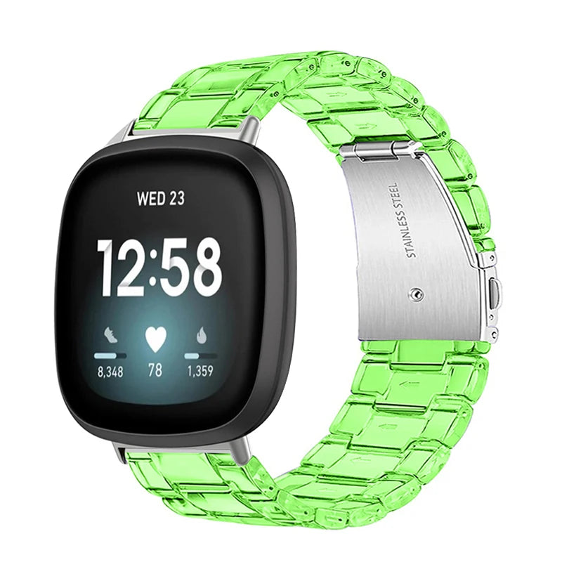 Newest Transparent Resin Strap for Fitbit  Versa 3 4 Lite Sense for Fitbit Versa2 Smartwatch Bracelet Watchband Accessories