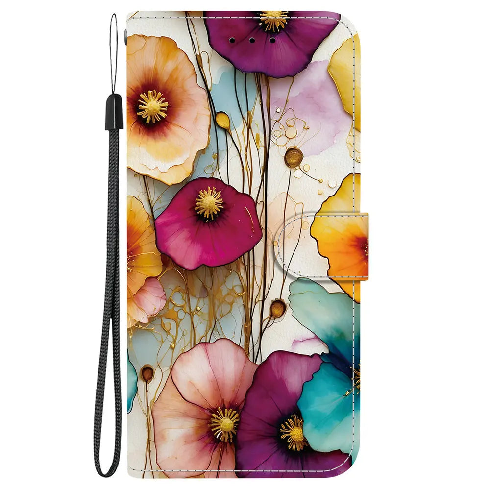 Note 10 20 Ultra S20 S10 Lite Flip Case Floral Leather Wallet Funda for Samsung Galaxy S20 FE Case Samsung S10e S9 Plus S 9 8 +