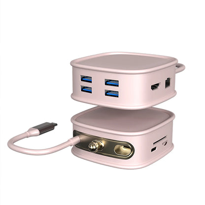 USB C HUB Type C Adapter 10 in 1 To 4K HDMI-compatible Adapter with RJ45 SD/TF Card Reader Fast Charge For Macbook Air USB C HUB