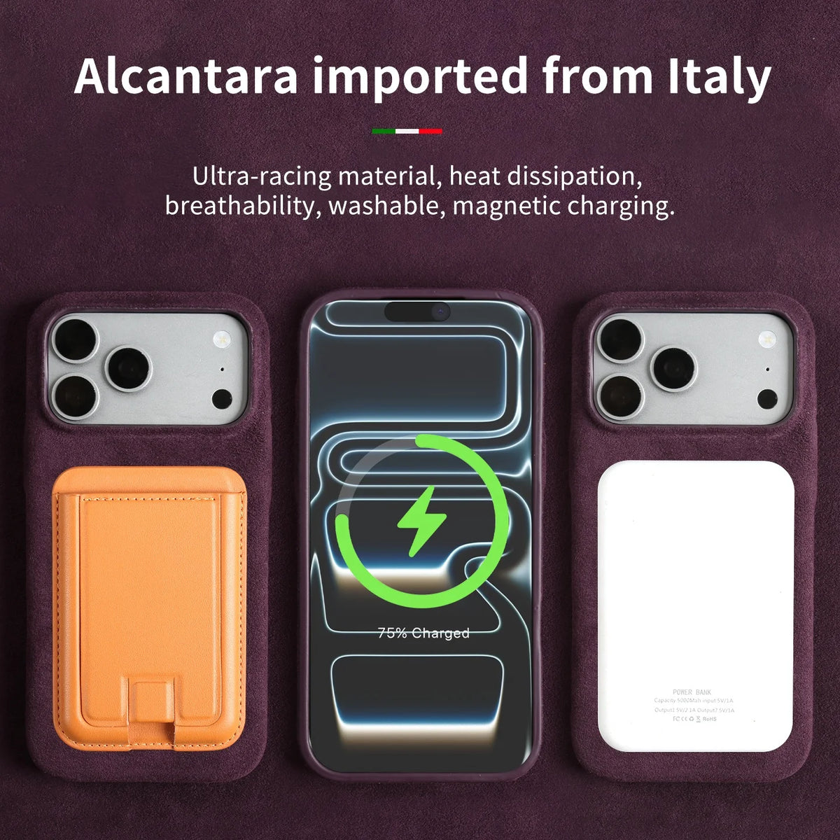 Luxury Magnetic For ALCANTARA Case For iPhone17 Pro Max 16 15 14 13 12 for Magsafe Artificial Leather Supercar Suede Phone Cover