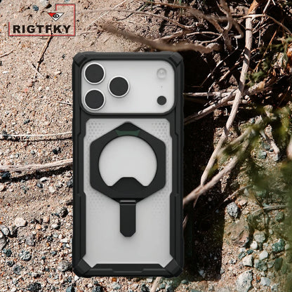 Transparent Military Shockproof Armor Phone Case For Iphone 17 Air 16 15 14 Plus 13 12 Pro Max Magnetic Holder Protective Cover