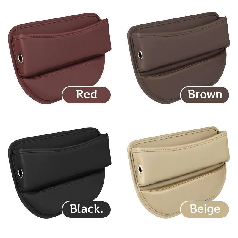 1Pc Leather Car Seat Gap Organizer Multifunction Console Crevice Filler Side Storage Box Interior Pocket