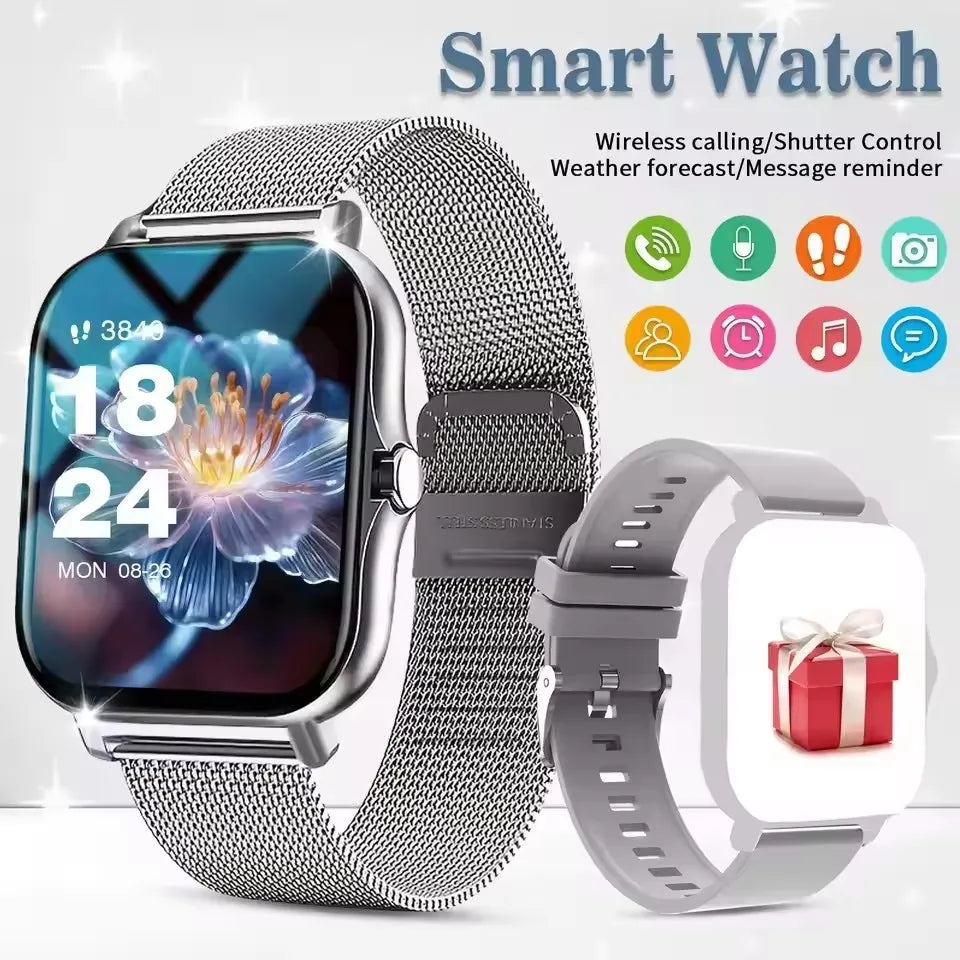 2026 New Smart Watch Bluetooth Call Fitness Tracker Heart Rate Sleep Record Outdoor Sport Watch for Android/IOS Men Women HT30