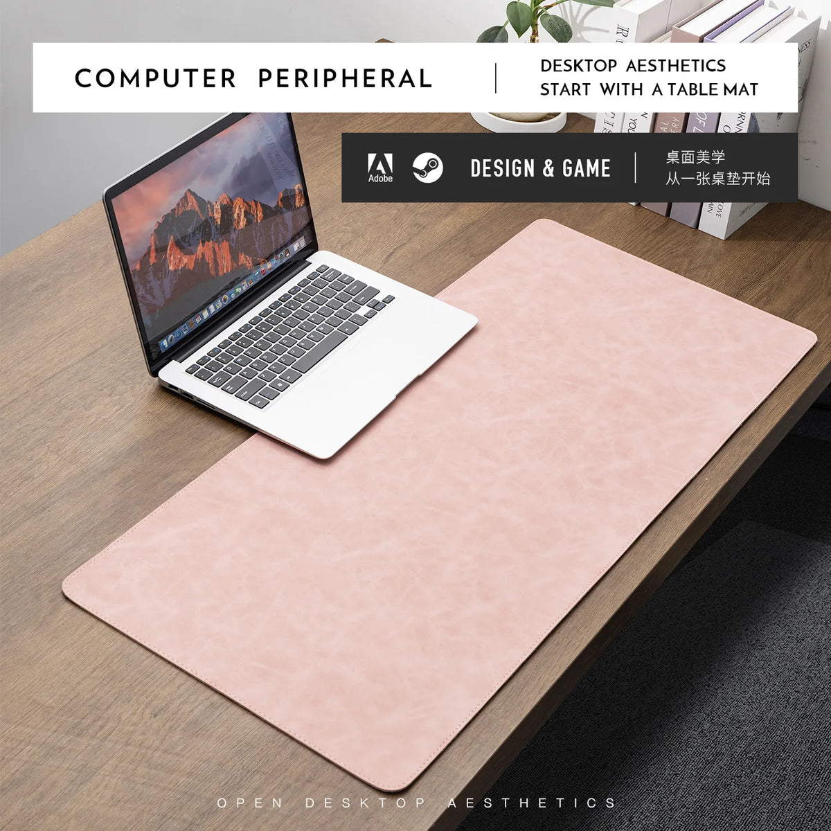 Crazy Horse Texture Pu Mousepad Portable Mouse Pad Large Gaming Waterproof Non-slip Suede Desk Mat Computer Keyboard Desk Pad
