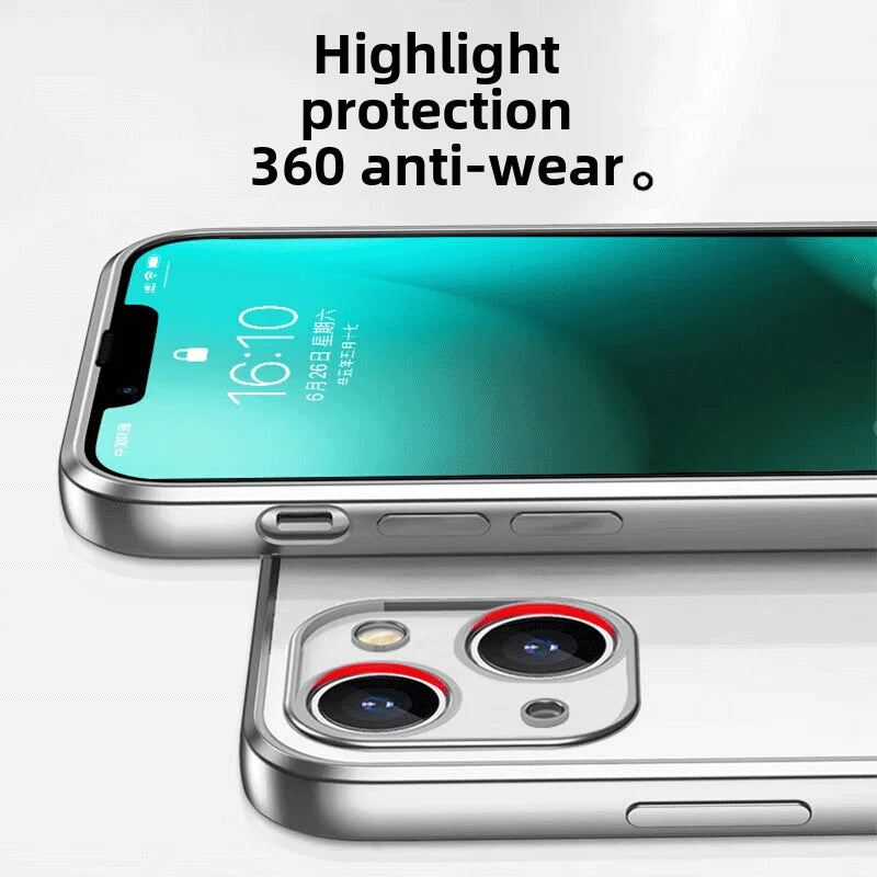 Case For IPhone 17E 16E Simple Transparent Frosted Electroplated Frame Ultra-thin Silicone Cover For 17e 16e Shockproof Funda