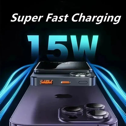 10000mAh Magnetic Wireless Power Bank 22.5W for MagSafe Fast Charging Portable Battery Charger Cases for iphone Samsung Xiaomi