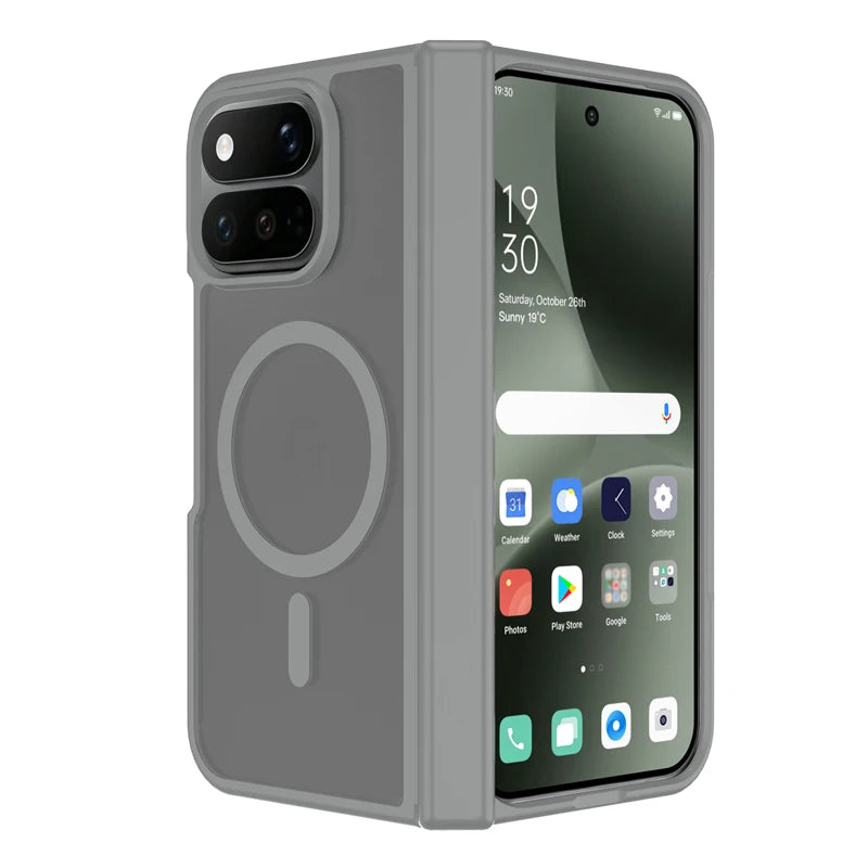 Case For Google Pixel 11 Pro Fold ELVEV Translusent Matte PC + Skin-friendly TPU Hinge Protection Magnetic Phone Cover