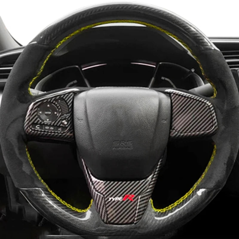 Car Steering Wheel Cover Non-slip Carbon Fiber Suede Braid For Honda Civic 10 2016-2021 CR-V CRV 2017-2021 Clarity 2018-2021