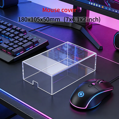 Clear Acrylic Mechanical Keyboard Dust Cover Protector Case For 60 96 98 104/108Key Transparent Anti-Dust Keyboard & Mouse Cover