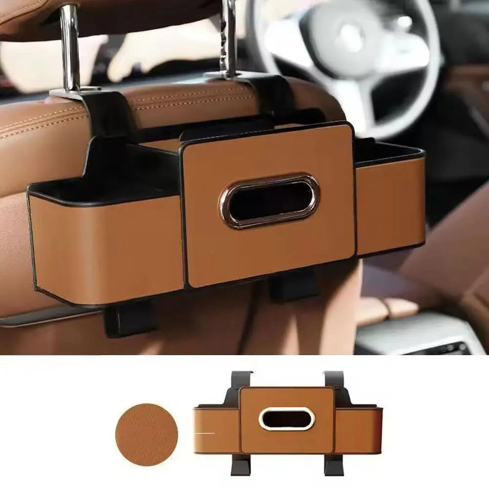 New Car Back Seat Storage Box With Tissue Box And Cup Holders Multifunctional Car Rear Seat Storage Organizer For Travel
