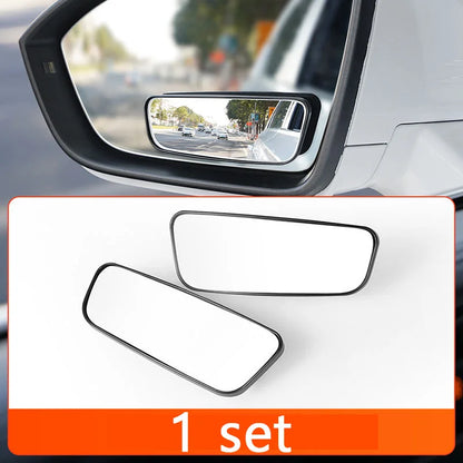 Adjustable blind spot mirror for car, 360 degree auxiliary convex mirror, round frame, wide angle, for reverse, 2 pieces