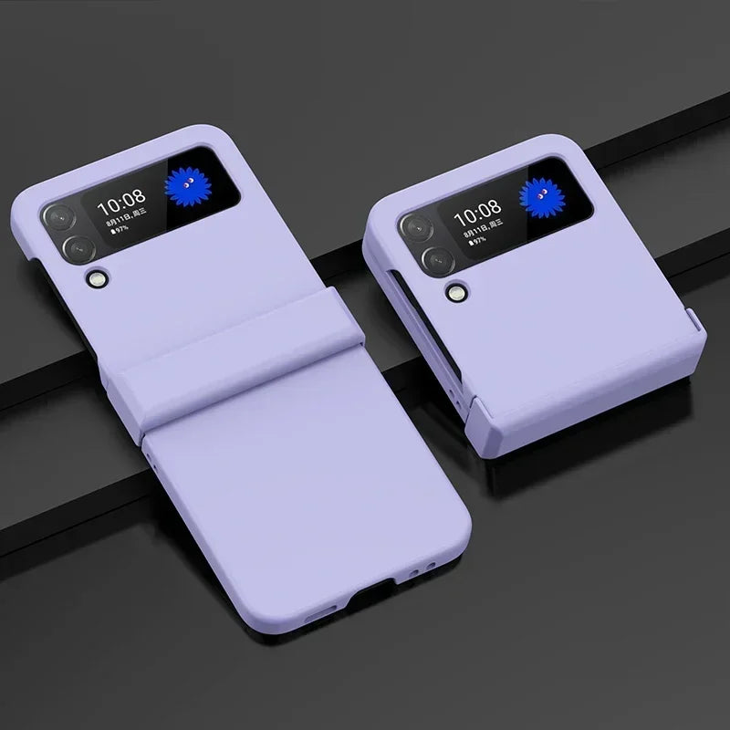 Hinge Plastic Candy Color Back Cover Phone Case For Samsung Galaxy Z Flip 8 7 FE 6 5 4 3 5G B03