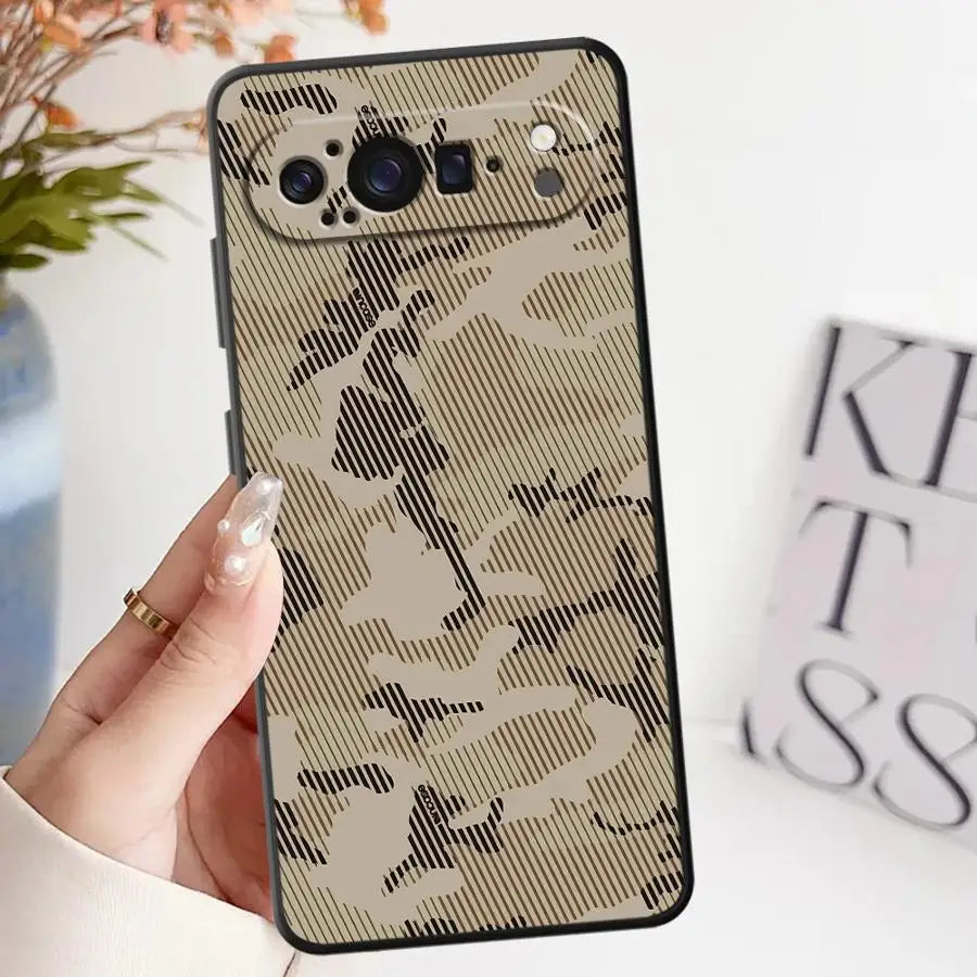 Camouflage Pattern Soft Shell Case for Google Pixel 8a 6a 7a 6 7 8 Pro 9a 10 9 Pro XL