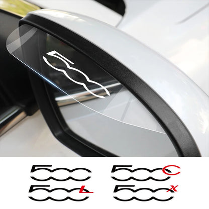 2PCS Car Rearview Mirror Rain Rainproof Eyebrow Shield Cover Sticker For Fiat 500 500C 2012 500X 500L Abarth 695 Car Accessories