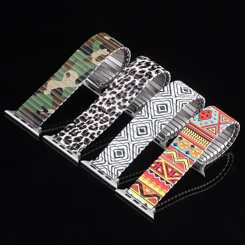 Colorful Elastic Stainless Steel Band for Apple Watch 49mm 46mm 45mm 44mm 42mm 41mm Strap iWatch Ultra SE 11 10 9 8 7 6 5 4 3