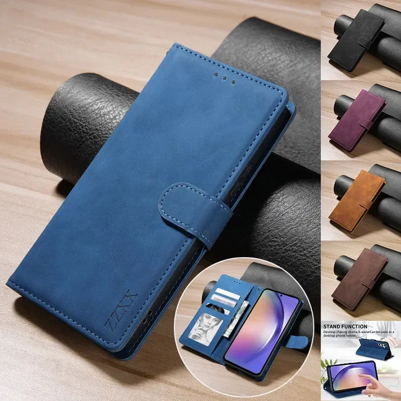 Wallet Card Slot Flip Leather Case For Samsung Galaxy A15 A16 A17 A35 A36 A53 A54 A55 A56 S25 Edge S24 Ultra S23 S22 Plus S20 FE