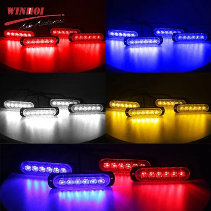 4 in 1 LED Warning Strobe Light Wireless Control 12V Car Grille Emergency Flash Signal Lamps Auto Stroboscope for Truck Offroad