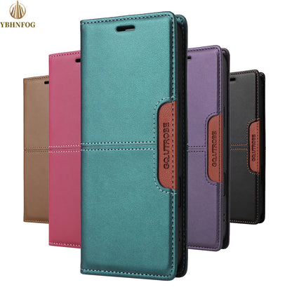 Leather Flip Phone Case For Samsung Galaxy S26 S10 Plus S20 S21 FE S22 S23 S24 S25 Note20 Ultra Magnetic Wallet Protect Cove