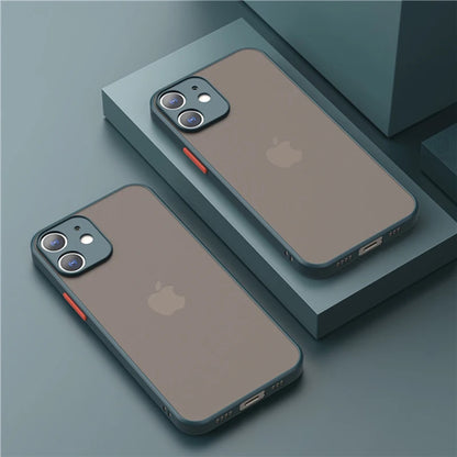 Luxury Matte Clear Square TPU Funda Case On For iPhone 17 16 15 14 13 12 11 Pro Max Plus Mini Plus Pls Funda IPHON Hard PC Cover