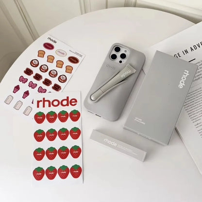 Luxury Aesthetic Rhode Lip Balm Design Matte Silicone Shockproof Phone Case All Matching Color Protective Case For iPhone Series
