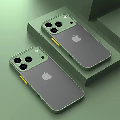 Luxury Translucent Armor Phone Case For iPhone 17 16 15 14 13 Pro Max Shockproof Bumper Cases For iPhone17 Pro Max Matte Cover