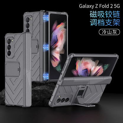 For Samsung Galaxy Z Fold 2 Magnetic Hinge All-included Case 5G Shockproof Protection Stand Matte Cover For Galaxy Z Fold2 Case