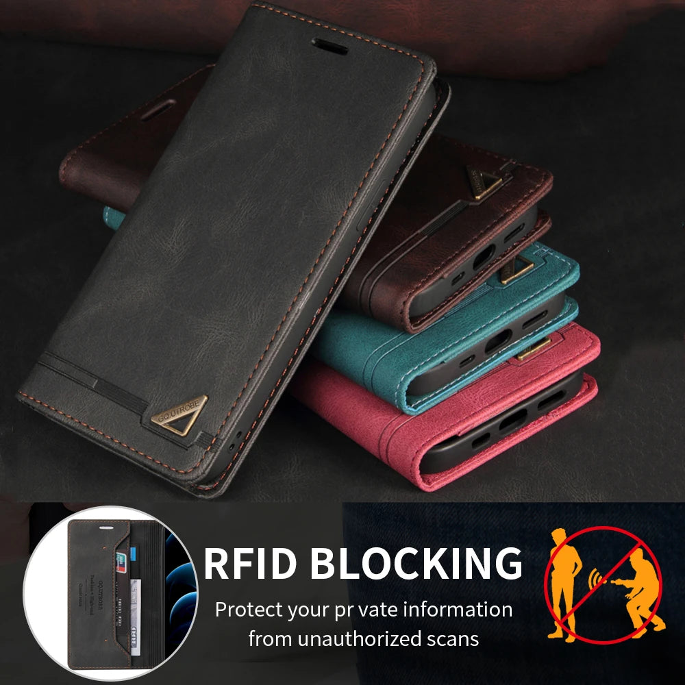 Flip Leather Case for Samsung Galaxy S26 S25 S24 Ultra S23 FE S22 S21 Plus A17 A37 A57 A15 A35 A55 A16 A56 A36 A14 A34 A54 bag