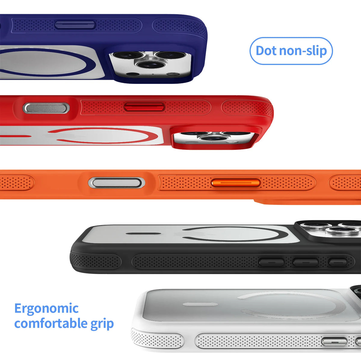 case for 17 16 15 14 13 12 pro max Matte skin texture semi transparent protective case Anti-Fingerprint Wireless Charging tough